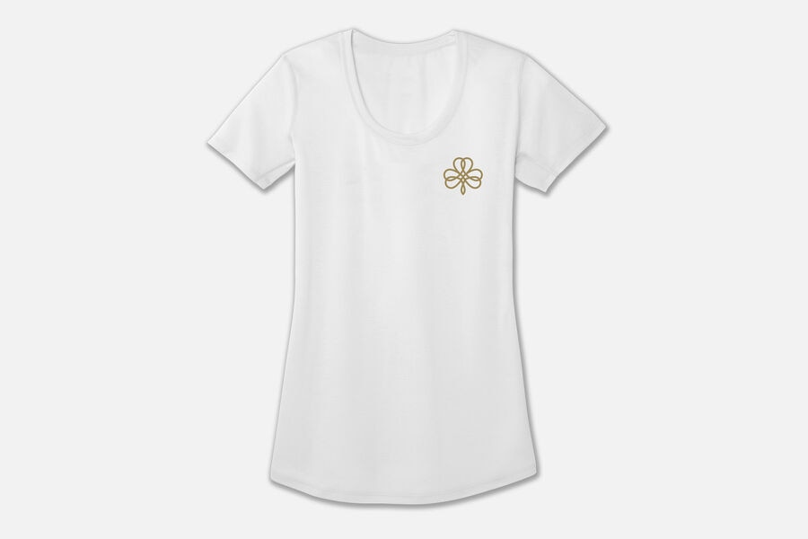 Womens Brooks Distance Graphic Tee Tops White/St. Patrick's Day | 819542-OEV